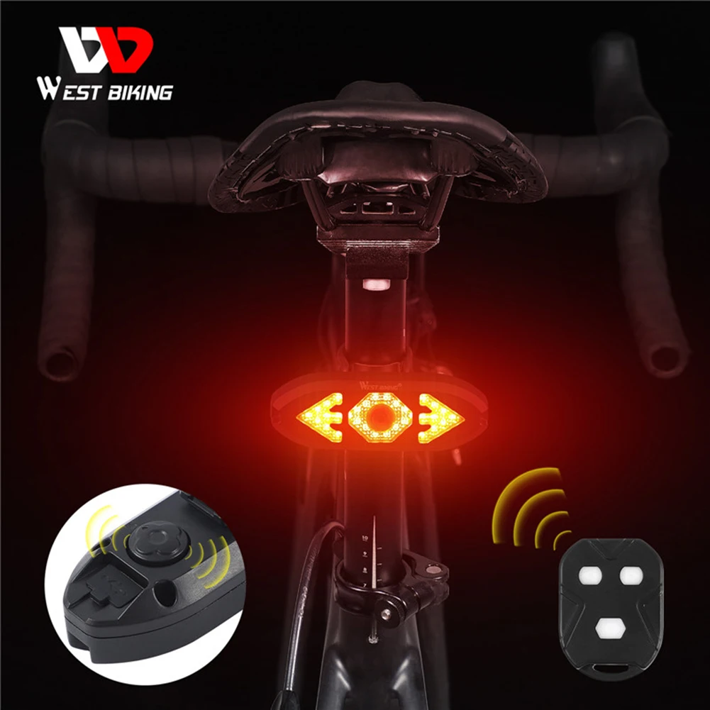 Luz trasera inteligente para bicicleta con intermitentes, nueva luz trasera  LED 2022 inalámbrica con control remoto para bicicleta parpadeantes IPX4