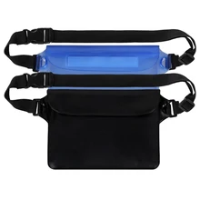2 шт ПВХ водонепроницаемая сумка спортивный пояс для бега сумка для телефона кошелек-камера пляжная Рыбалка(темно-синий и черный
