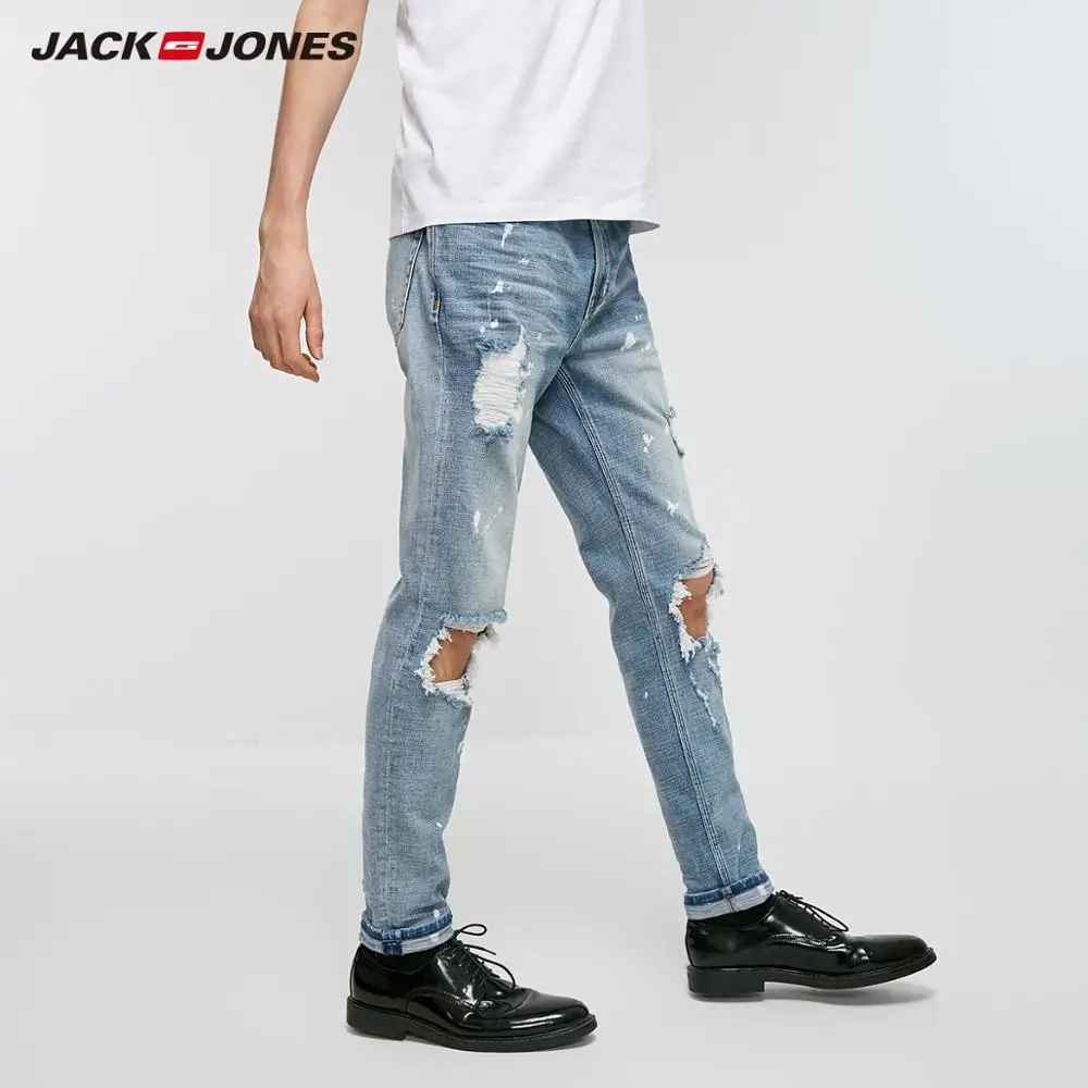 Jack Jones Pria Robek Cat Semprot 