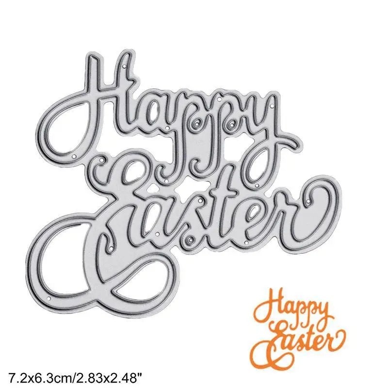 

HAPPY EASTER Letter Embossed Cutting Dies Knife Mold Metal Steel Cutting Dies Scrapbooking DIY Paper Album Card Embossing Dies