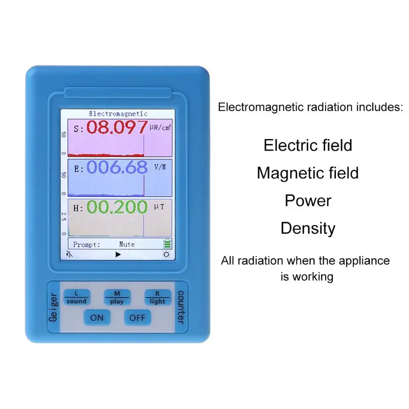 Rivelatore di Radiazione elettromagnetica EMF Meter Dosimetro di Radiazione Monitor Tester BR-9A