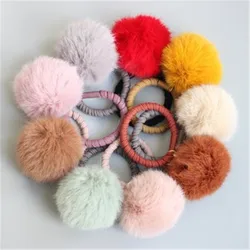2Pcs/Set Hot Cheap 9 Colors  Hair Rings Artificial Rabbit Hair Accessories Autumn And Winter Decoration Wholesale Beautiful