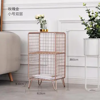 

Europe Style Metal Storage Rack Living Room Bedroom Decorative Display Shelves Bookshelf Metal Hollow Design Multifunctional