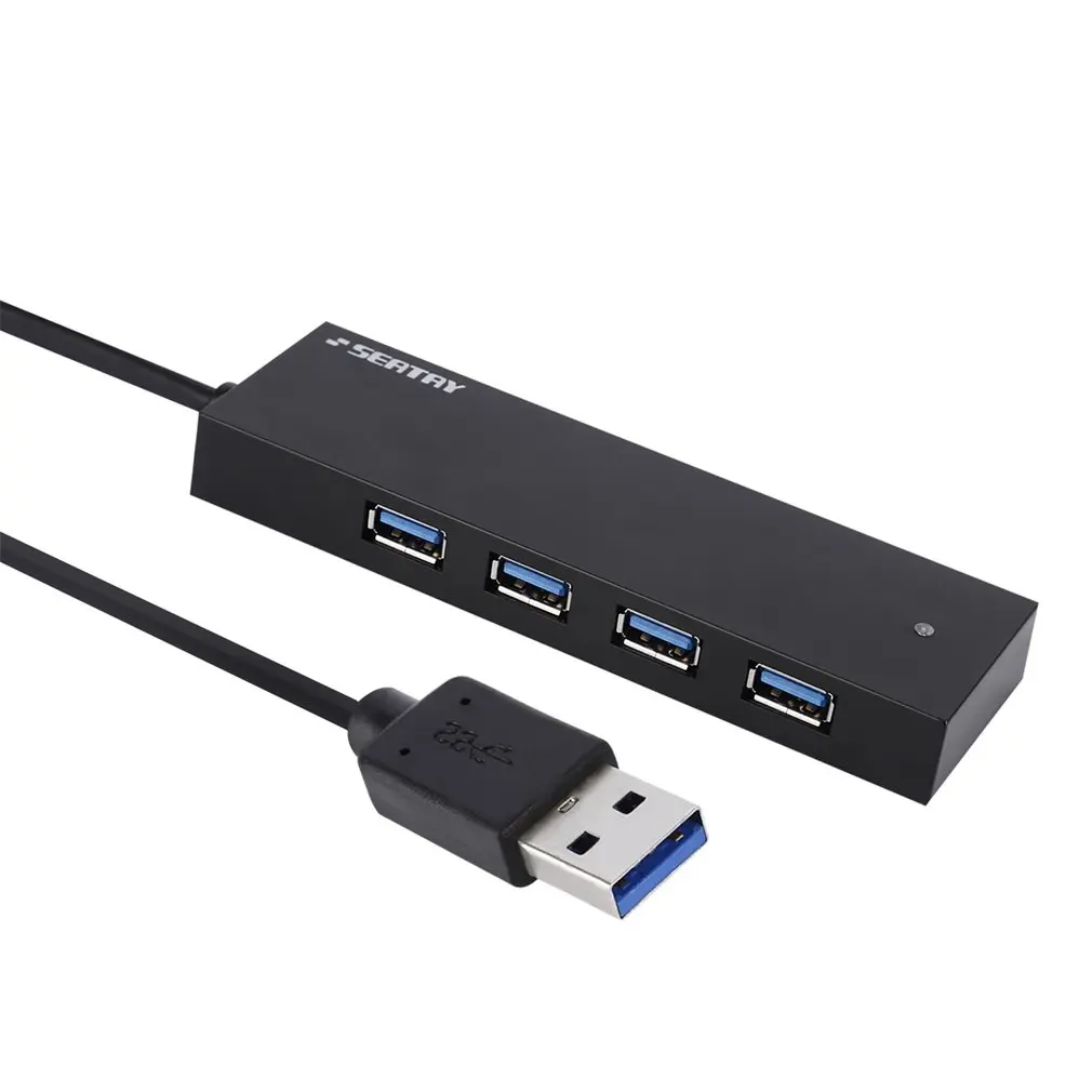 USB 3,0 концентратор Алюминий 4-Порты и разъёмы USB концентратор с 3.3ft USB 3,0 Удлинительный кабель Совместимость с ОС Windows