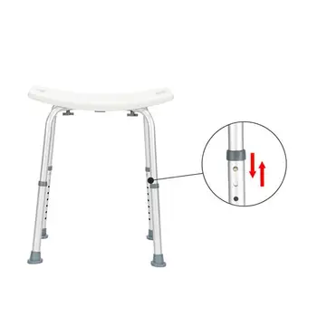 

Aluminum Alloy Lift Bath Chair 8 Files PE Bench Rubber Mat White ship from US drop shipping