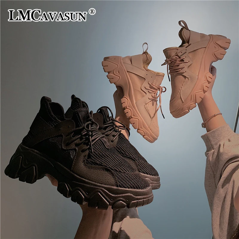 

LMCAVASUN Woman Thickened Sole Running Shoes Breathable Mesh Sport Ultra Boosts Trainers Famale Jogging Zapatillas