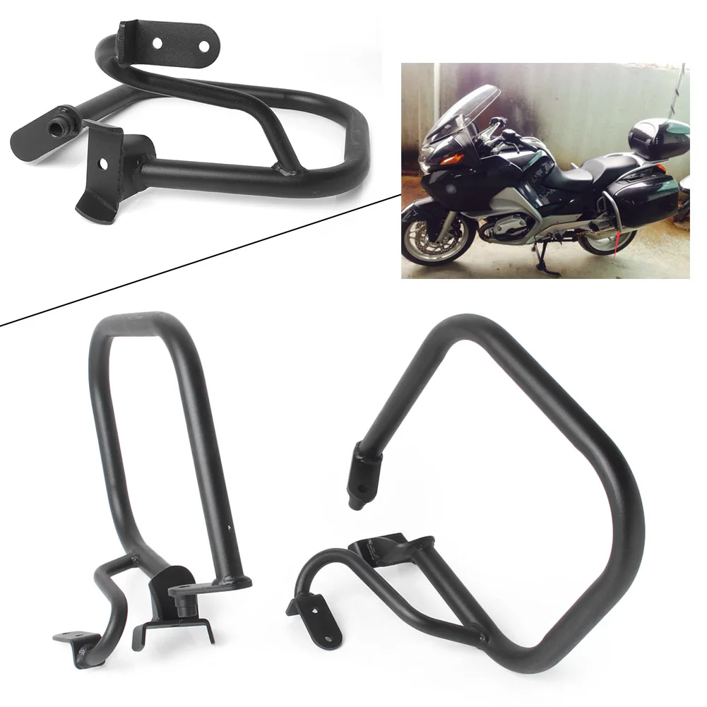 2x Black Motorbike Rear Bumper Safety Highway Crash Bar Protection For