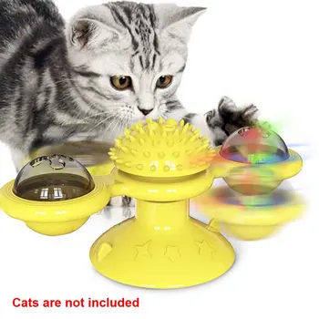 

Massage Whirling Teasing Interactive Educational Kitten Scratching With Led Ball Tickle Pet Soft Windmill Cat Toy Play Game