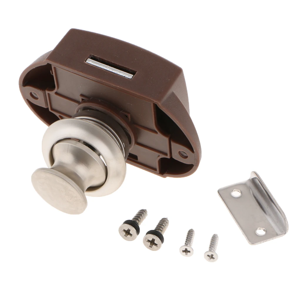 2 pc Keyless Push Button Lock Yacht Rv Drawer Lock Cabinet Lock