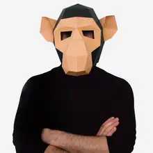 Маленькая обезьянка DIY Маска Костюм для участия в рождественском представлении для взрослых и детей картона дышащая Хэллоуин вечерние смешные маски