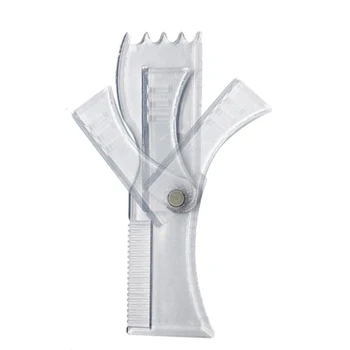 

Template Transparent Beard Comb Rotating PS Barber Tool Multifunction Ruler Styling Portable Stencil Durable Adjustable Angles