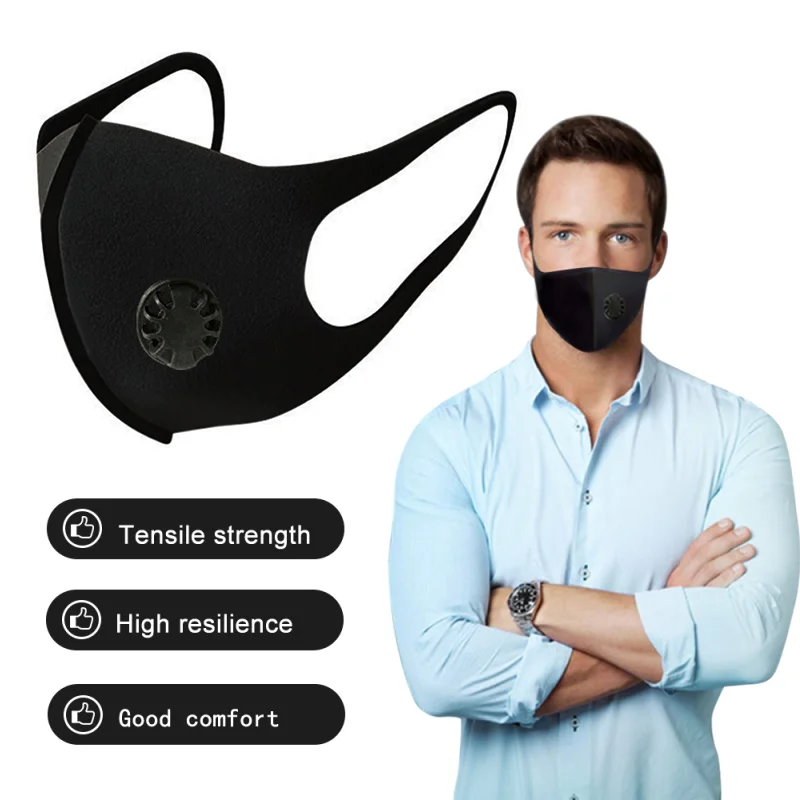 

2020 Newest Anti Dust Fog Mouth Masks With Valve Windproof Activated Carbon Filter Mouth-muffle Bacteria Dust-proof Face Masks