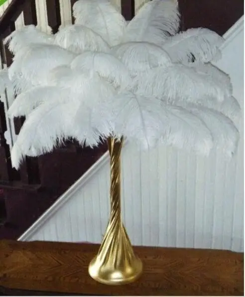 100 шт./лот, 24-26 дюймов(60-65 см), белые страусиные перья для свадебного стола, центральный элемент