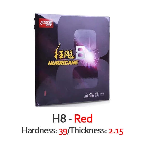 DHS Hurricane 8 резиновая губка для настольного тенниса DHS Hurricane-8/H8 Pips-в оригинальной губке для пинг-понга DHS - Цвет: Red H39 T2.15