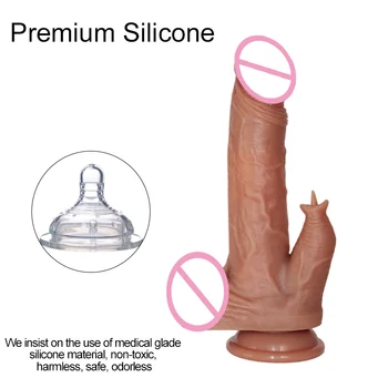 Tongue Licking Vibrator for Women Artificial Silicone Dildo Sex Machine Realistic Soft Penis Thrusting Dildo Toys for Adults 18 4