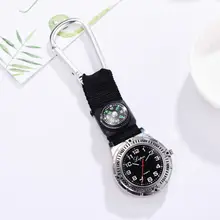 Многофункциональные спортивные часы с карабин с компасом клипсой карманные часы с пряжкой для походов на природе