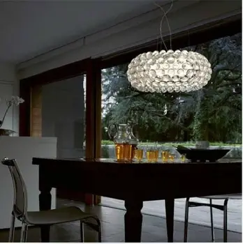 

Dia35cm/50cm/65cm Modern Pendant Light Elegant Style Lustres Cristal Lustres E Pendentes Transparent/gold Color Cord Pendant AC