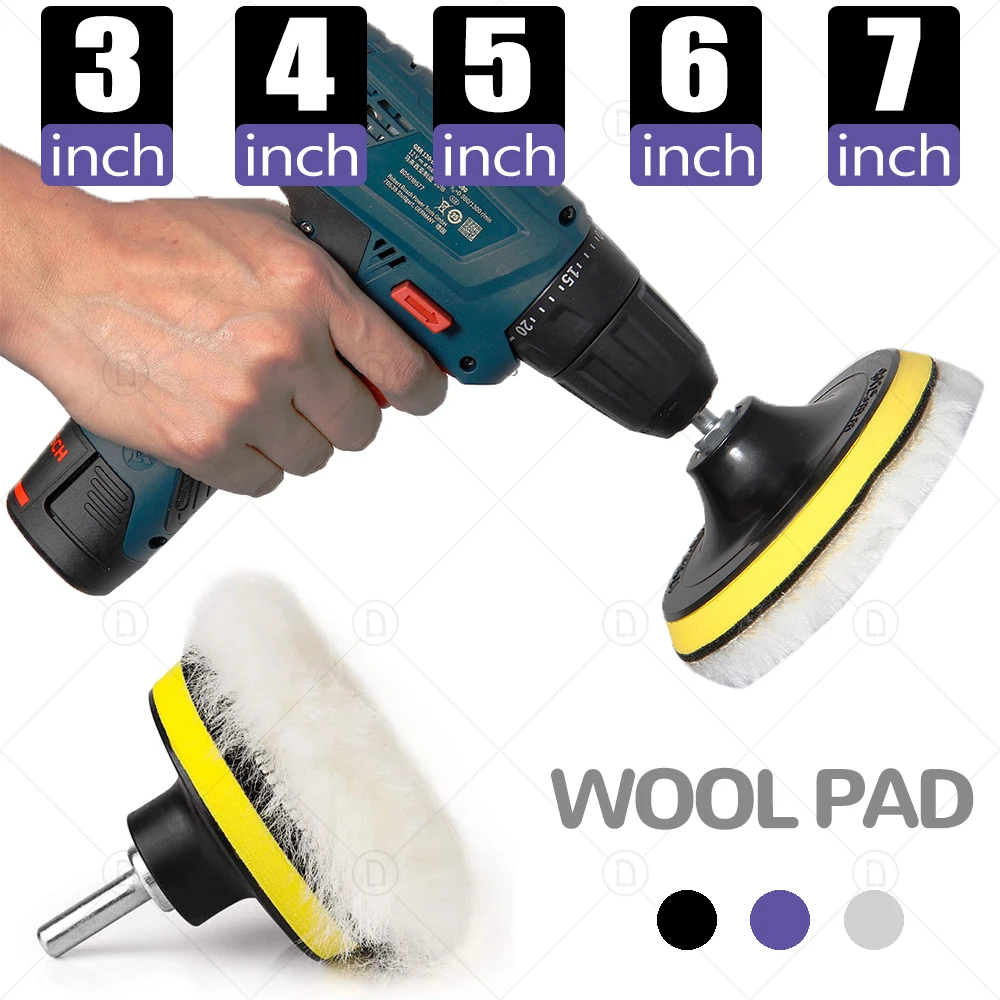 3/4/5/6/7 Inch Sponge Car Polish Pad Disc Imitated Wool Polishing