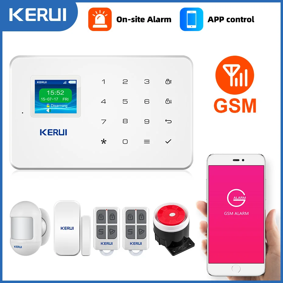 HOT SALES! KERUI Wireless Smart Home GSM Security Alarm System SMS APP Control House Motion Detector Sensor Burglar Signal Device IP Camere