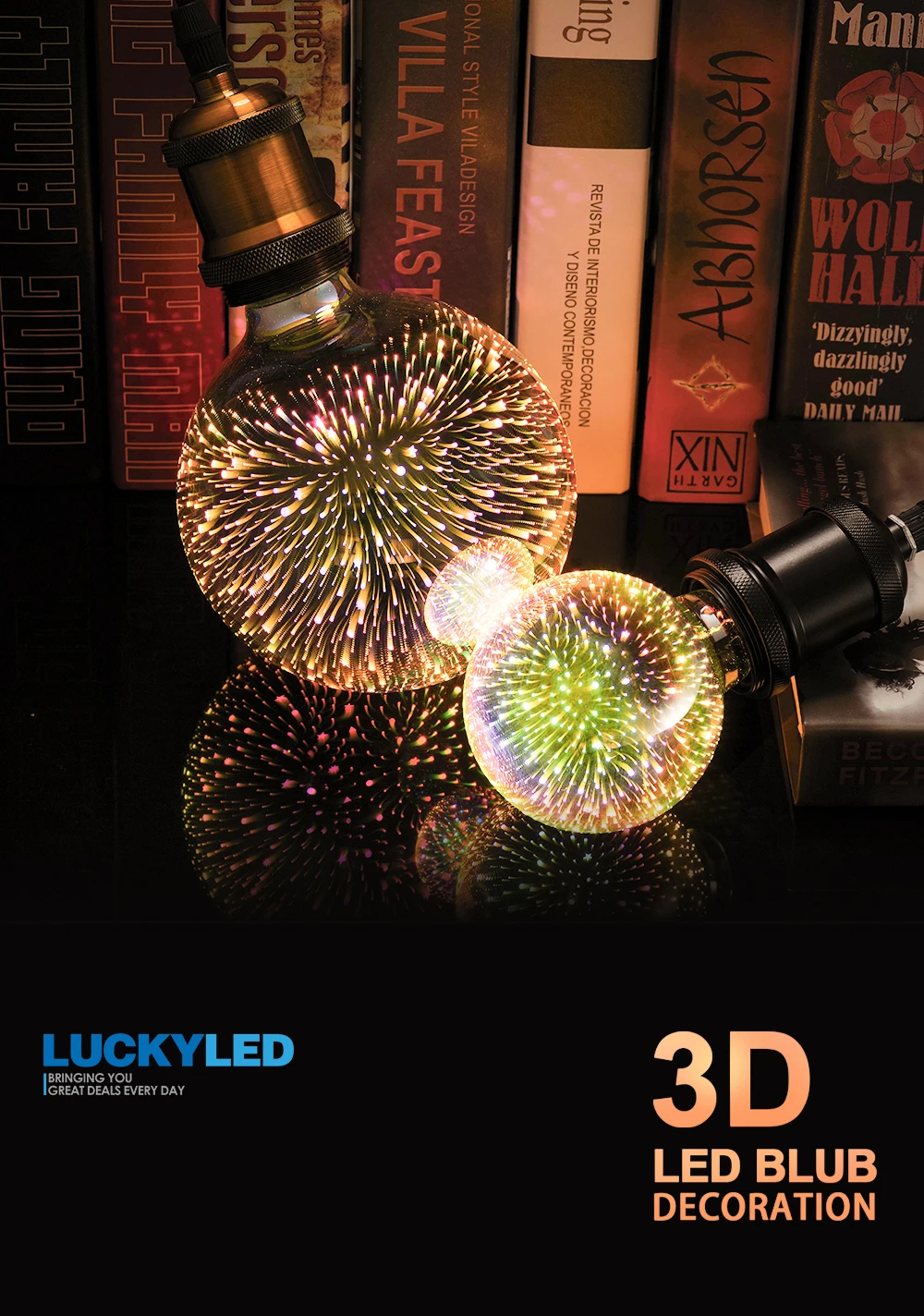 LUCKYLED E27 светодиодный 3D украшения светильник лампы A60 ST64 G80 G95 G125 светодиодный светильник AC220V 240V 110 в ретро-стиле, стилизованные под языки пламени Новинка праздничный светильник s