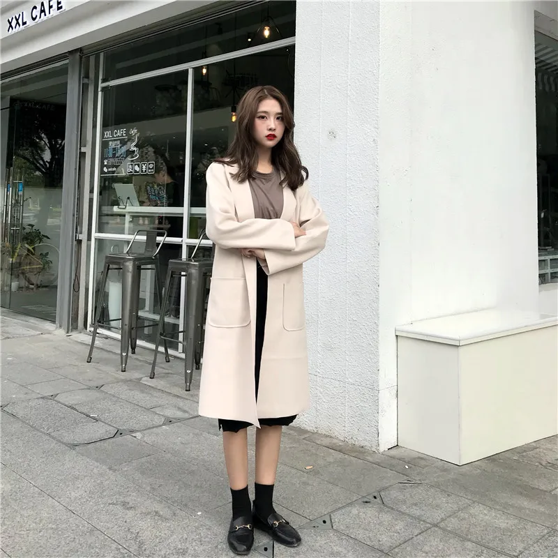 Онлайн-фотосессия знаменитостей, осень и зима, стиль, корейский стиль, простой, благородный, Повседневный, модный, универсальный, свободный крой Wo