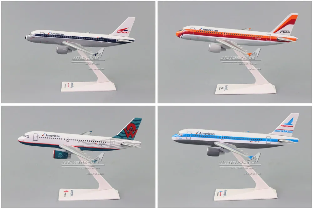Модель самолета в сборе 17 см 1:200 ABS Air американский Аэробус A319 AWA/PSA/allgheny/пьеomont Airlines