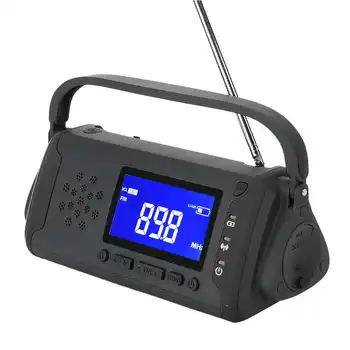 

Portable FM/AM Radio Solar Hand Crank FM Weather Radio Outdoor Emergency Charger Flash Light SOS Alarm Function