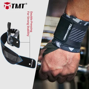 TMT 2 uds doble presión gimnasio envolturas de apoyo para muñeca pesas Kettlebell equipo Crossfit para deportes muñequera para entrenar
