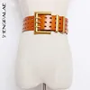 SHENGPALAE 2022 New Genuine Leather Belt Female Vintage Metal Buckle Wide Leather Waistband Women Designer Brand Belt Lady PE153 ► Photo 1/6