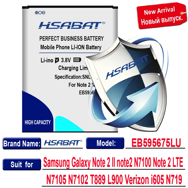 HSABAT 6150 мА/ч, Батарея EB595675LU для samsung Galaxy Note 2 II note2 N7100 Note 2 LTE N7105 N7102 T889 L900 Verizon i605 N719