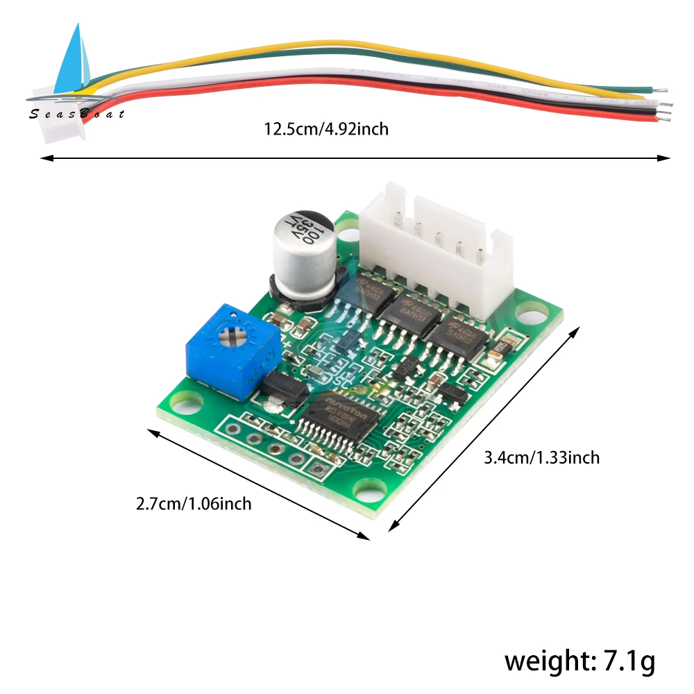 DC 3.8-15V 10W DC 6-20V 60W BLDC Three Phase Brushless No Hall Motor Driver Board Motor Controller Module