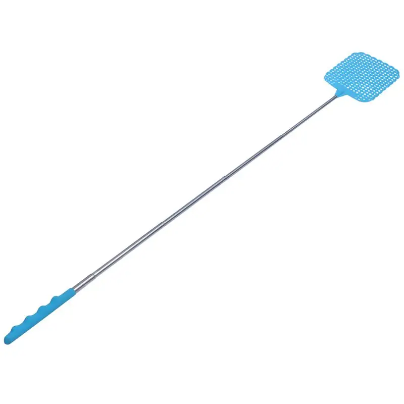 Flyswatter Fly tapper mosquito insects swatter telescopic up to 73 cm blue
