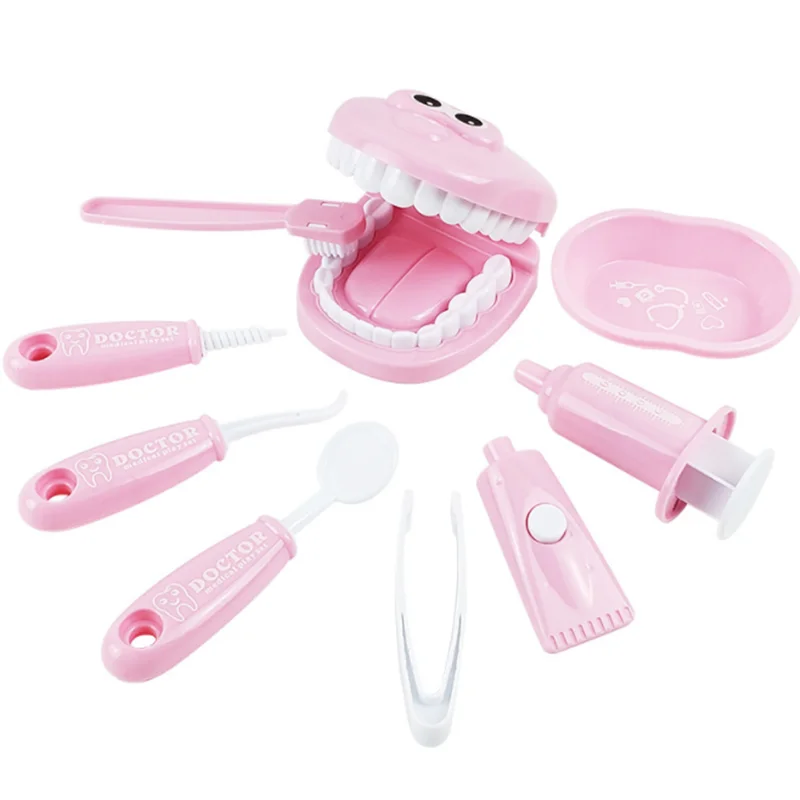 9PCS Children Simulation Oral Dental Nurse Education Role Playing Learning Toy Game Medical Kit