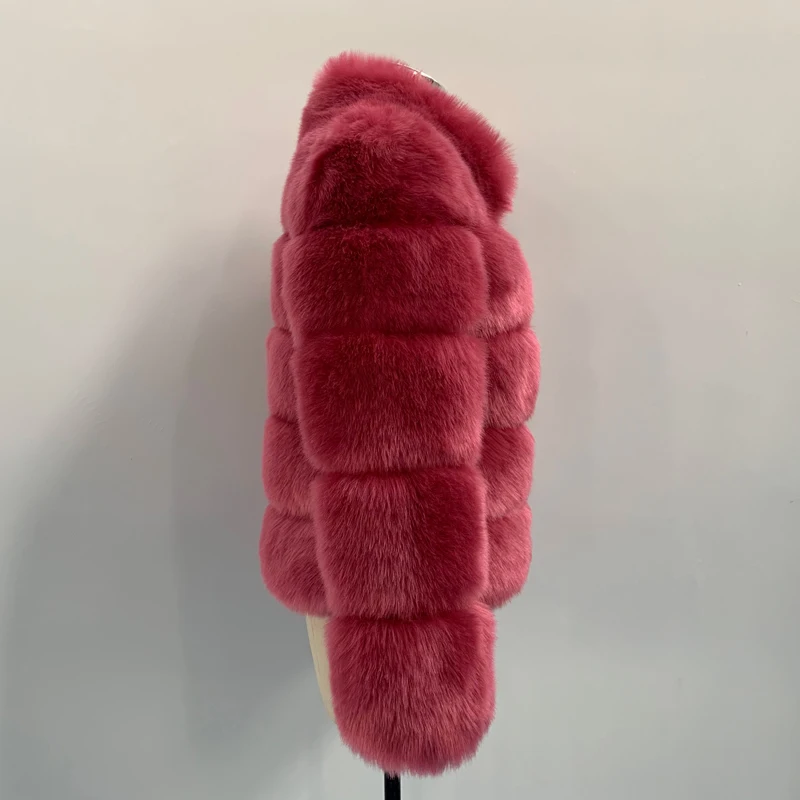 Трендовое пальто из искусственного лисьего меха для женщин зимние Новые пальто плотные теплые меховые куртки Роскошная верхняя одежда для девочек большие размеры XXXL