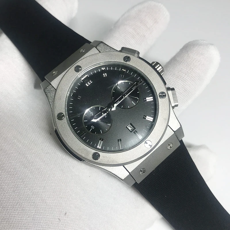 

2019 Fashion 7 types Mens watch gold case black dial automatic self winding glide smooth second hand leather strap good quality