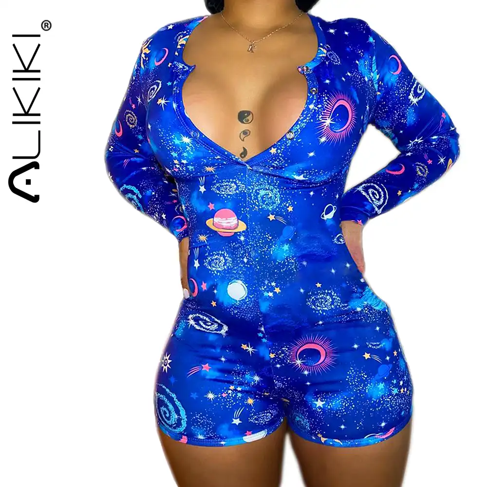 long sleeve short romper pajama