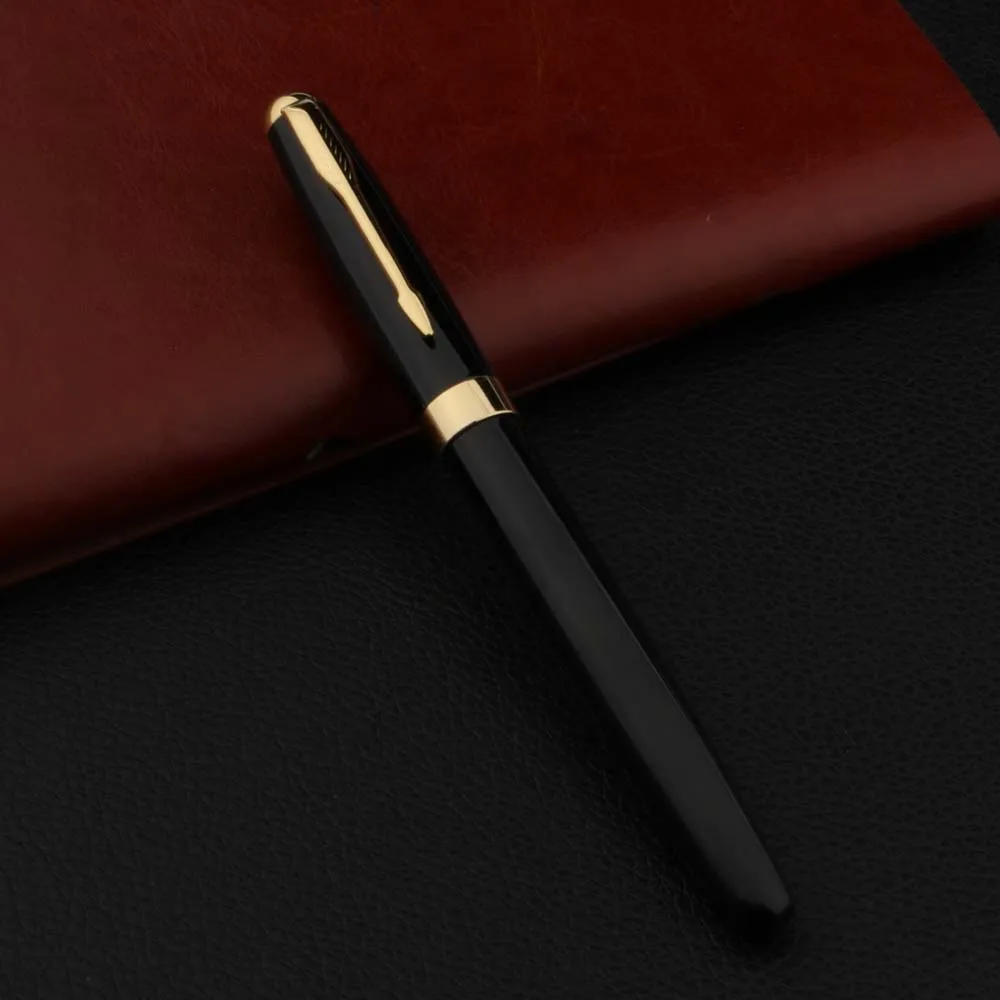 High Quality Metal 388 Fountain Pen Business Black Golden Student Stationery Office School Supplies Gift Ink Pens