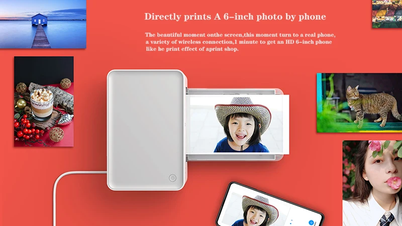 Original Xiaomi Mijia Photo Printer Portable Wifi Bluetooth Printer Picture HD Heat Sublimation 6-Inch Finely Restore Auto Film mini printer cheap