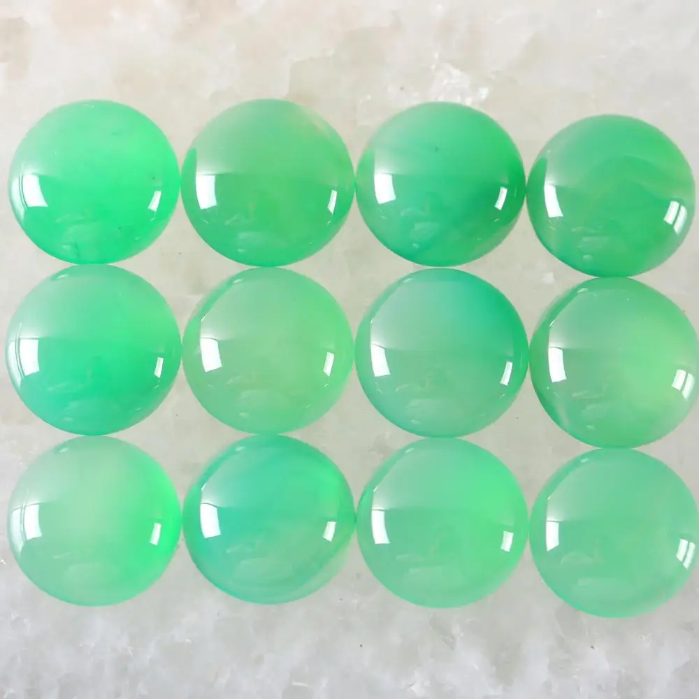 Green Agate 28 цветов 16 мм круглый кабошон натуральный камень родонит содалит опал без просверленных отверстий бусина для изготовления ювелирных изделий браслет серьги - Color: Green Agate