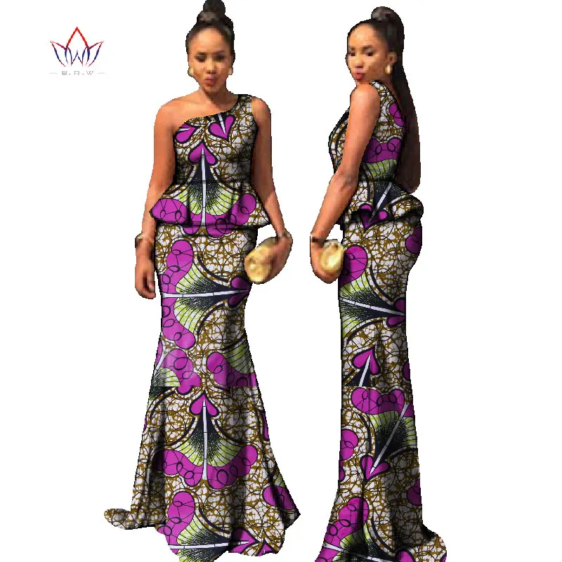

2019 African Bazin Skirt Sets For Women Print Wax Top and Skirt Maix Size Elegant Party Skirts Sexy Suits for Girl WY526