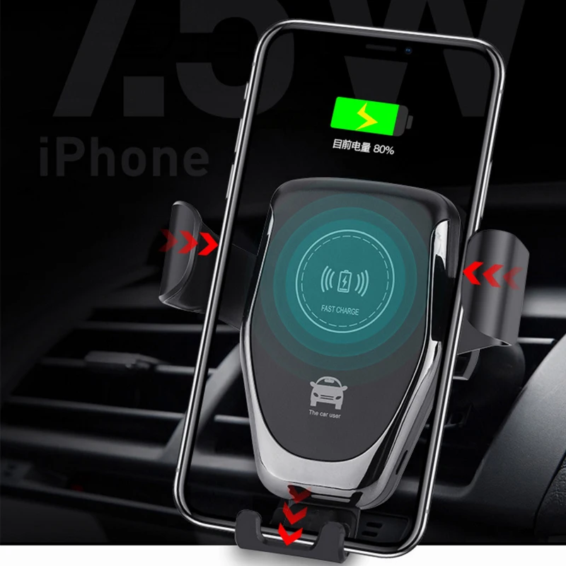 

Automatic Clamping Wireless Car Charger Air Vent Phone Holder 360 Degree Rotation USB Charging Mount Bracket For iphone Android