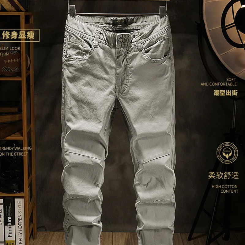 Brand Men's Straight Leg Casual Pants Simple Slim Cloth Loose All-match Cotton Sports Multi-pocket cargo pants | Мужская одежда