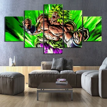 

5 Pieces home decor wallpaper broli anime art living room decor wall art dragon ball oil painting canvas art wall decor murals