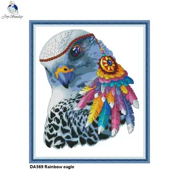 

Rainbow Eagle Canvas Paintings 11CT 14CT Embroidery Needlework DIY Handmade Crafts Cross stitch kits Factory Wholesale