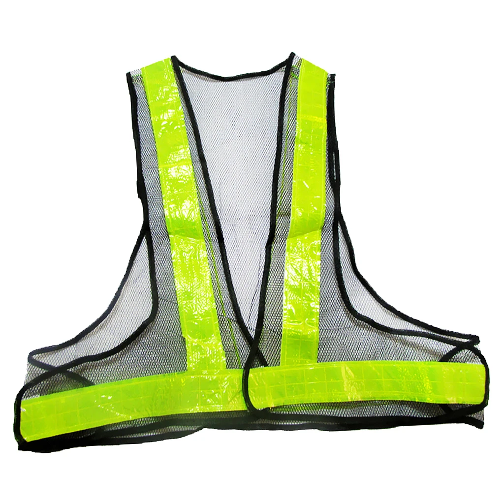 Reflective Safety Security Visibility Vest Gear Stripe Jacket Vest -Black