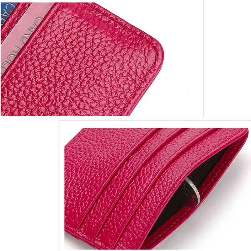 Genunie Leather Ladies Card Holder Unisex Business Card Holder Fashion Casual Cardholder Men Women Credit ID Holder Bank Case