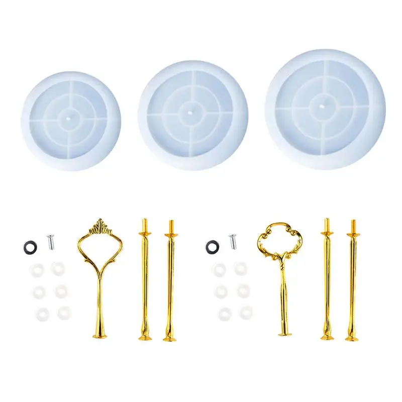 

1 Set Crystal Epoxy Resin Mold Three-layer Round 3D Fruit Tray Casting Silicone Mould DIY Crafts Ornaments Making Tools