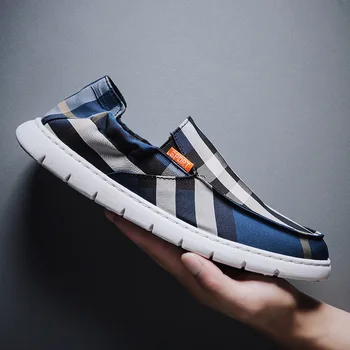 

Spring Cloth Mens Loafers Shoes Leisure Slip-on Mens Casual Shoes Fashion Lazy Flat Canvas Shoes