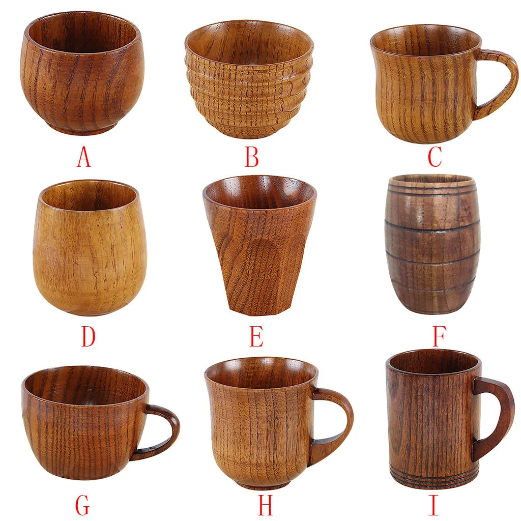 

2019 Free delivery Small Traditional Handmade Natural Solid Wood Wine Cup Wooden Tea Drinking High Quality Dropshipping hot sale