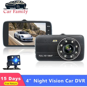 

Car Dvr Camera 4.0" Full HD 1080P Dash Cam Auto Registrator Dual Lens Night Vision With Rear View Camera Driving Video Recorder